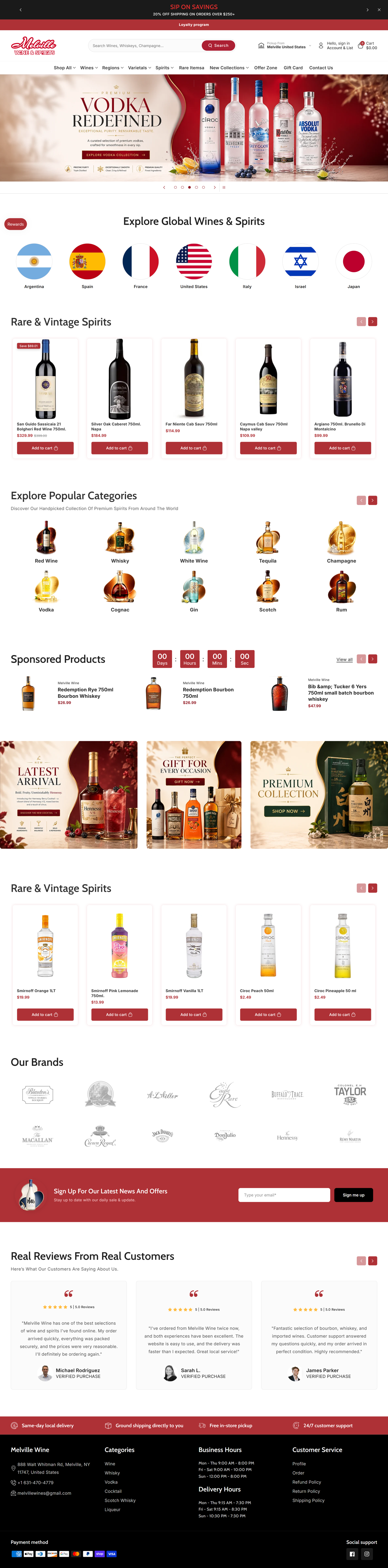 Melville Winery Shopify Store